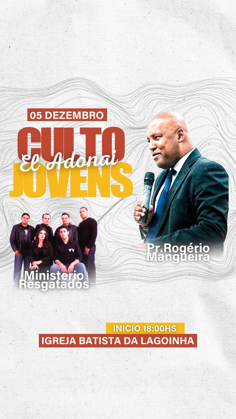 Culto EL Adonai | Culto de Jovens | Arte para Igreja Editável no Canva | Story Culto EL Adonai | Culto de Jovens | Arte para Igreja Editável no Canva | Story