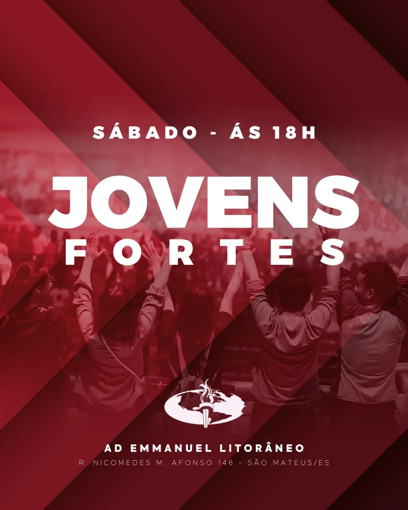 Jovens Fortes | Culto de Jovens | Arte para Igreja Editável no Canva | Cartaz Jovens Fortes | Culto de Jovens | Arte para Igreja Editável no Canva | Cartaz