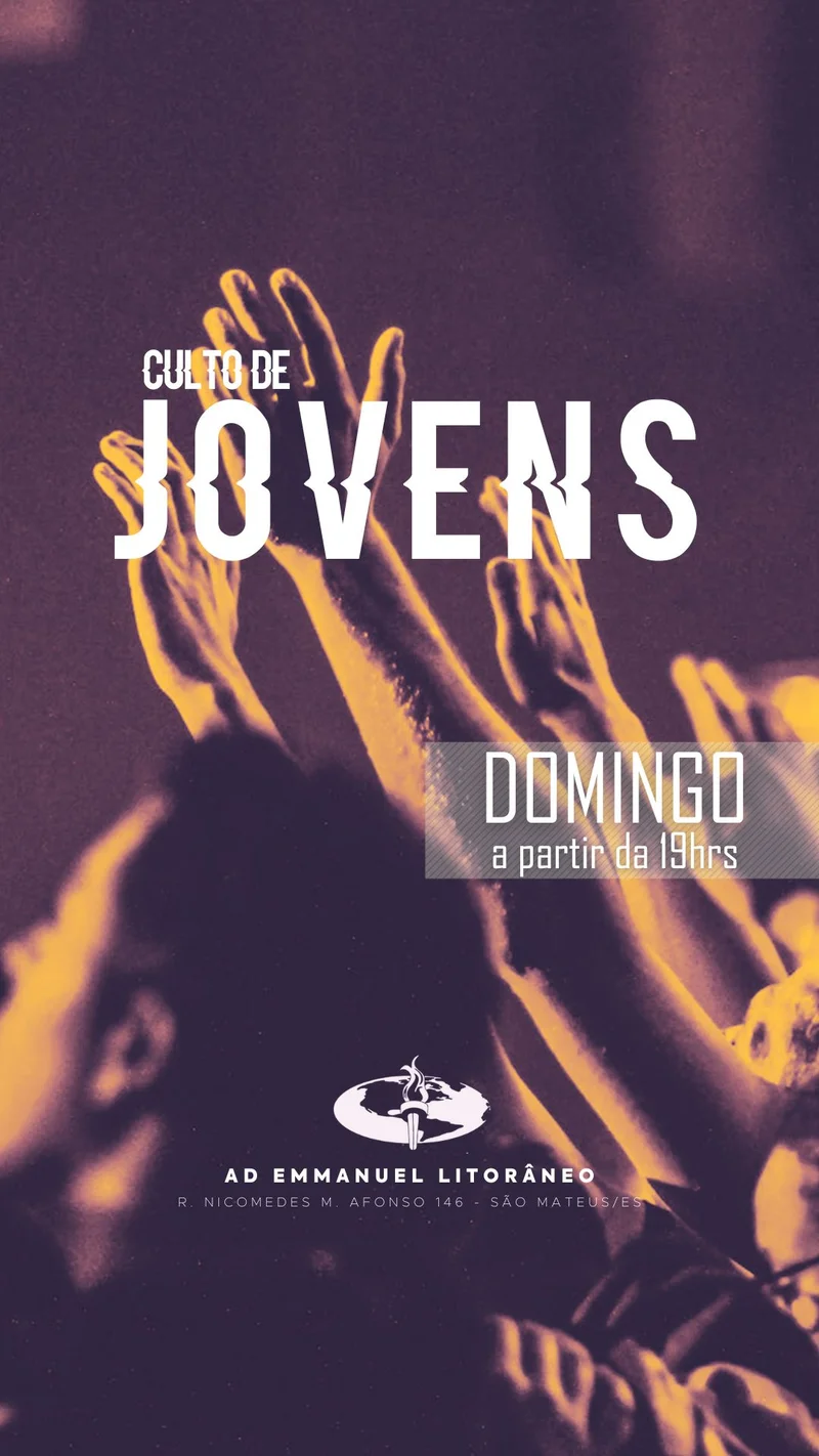 Culto de Jovens – Domingo | Culto de Jovens | Arte para Igreja Editável no Canva | Story Culto de Jovens – Domingo | Culto de Jovens | Arte para Igreja Editável no Canva | Story