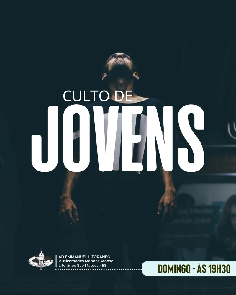 Culto de Jovens – AD Emmanuel | Culto de Jovens | Arte para Igreja Editável no Canva | Cartaz Culto de Jovens – AD Emmanuel | Culto de Jovens | Arte para Igreja Editável no Canva | Cartaz