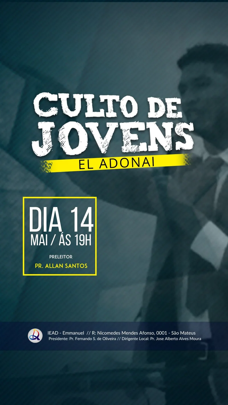 Culto de Jovens – EL Adonai | Culto de Jovens | Arte para Igreja Editável no Canva | Story Culto de Jovens – EL Adonai | Culto de Jovens | Arte para Igreja Editável no Canva | Story