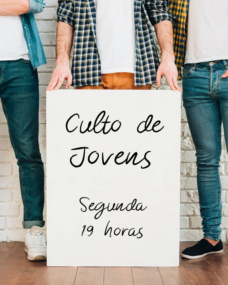 Culto de Jovens | Arte para Igreja Editável no Canva | Cartaz Culto de Jovens | Arte para Igreja Editável no Canva | Cartaz
