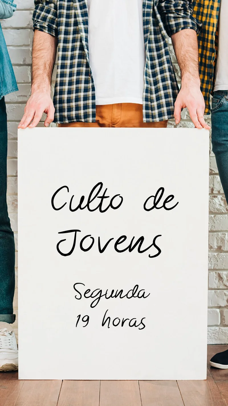 Culto de Jovens | Arte para Igreja Editável no Canva | Story Culto de Jovens | Arte para Igreja Editável no Canva | Story