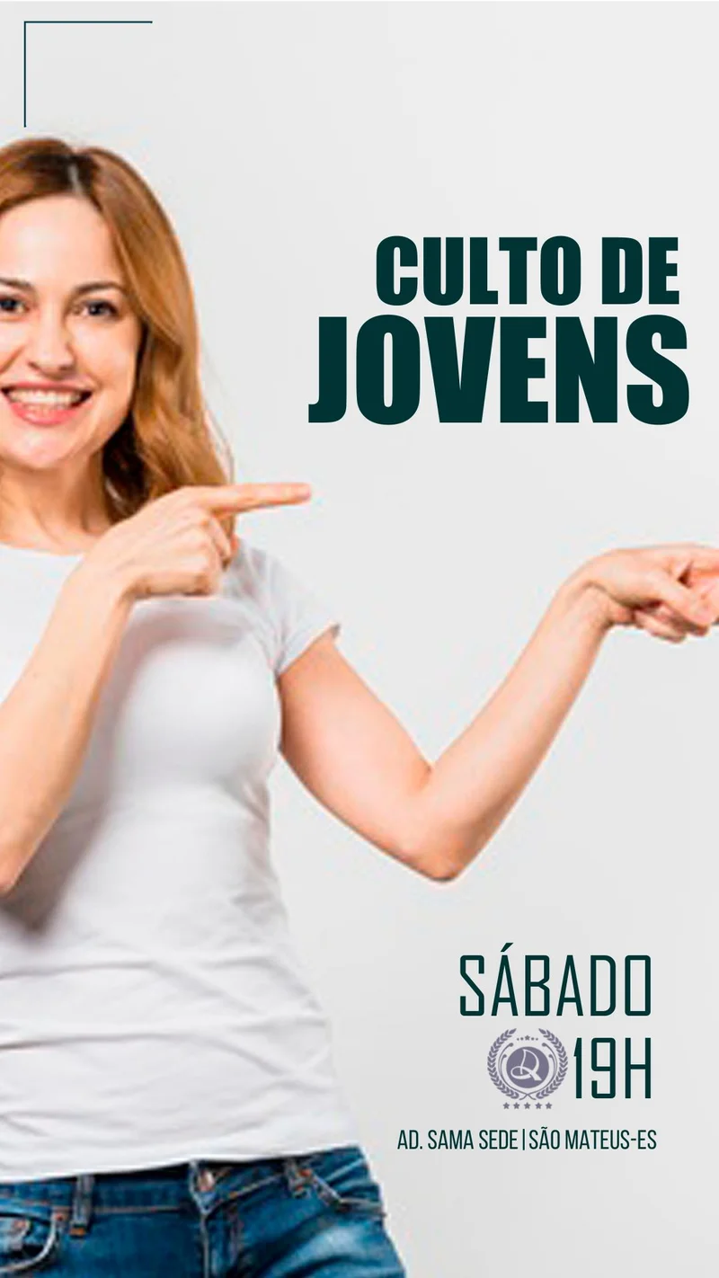 Culto de Jovens – Sábado | Culto de Jovens | Arte para Igreja Editável no Canva | Story Culto de Jovens – Sábado | Culto de Jovens | Arte para Igreja Editável no Canva | Story