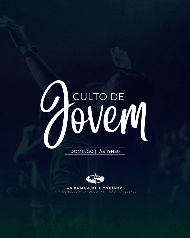 Culto Jovem – AD Emmanuel | Culto de Jovens | Arte para Igreja Editável no Canva | Cartaz Culto Jovem – AD Emmanuel | Culto de Jovens | Arte para Igreja Editável no Canva | Cartaz
