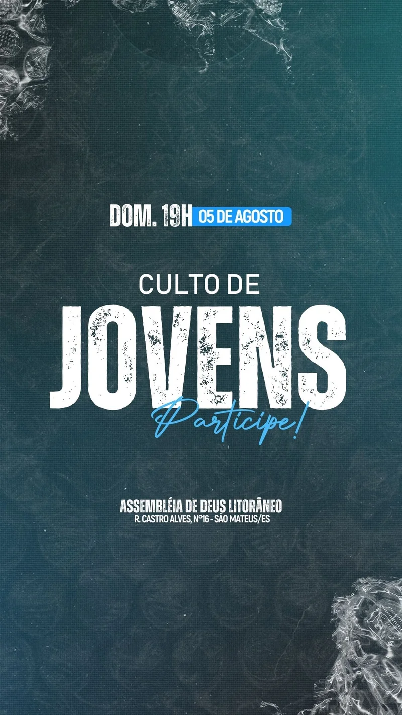 Convite para Juventude – Encontro Jovem | Culto de Jovens | Arte para Igreja Editável no Canva | Story Convite para Juventude – Encontro Jovem | Culto de Jovens | Arte para Igreja Editável no Canva | Story
