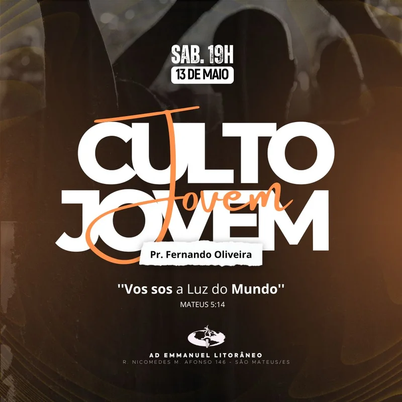 Culto Jovem – Tema Luz do Mundo | Culto de Jovens | Arte para Igreja Editável no Canva | Feed Culto Jovem – Tema Luz do Mundo | Culto de Jovens | Arte para Igreja Editável no Canva | Feed