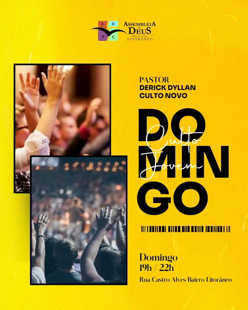Culto Jovem – Culto de Domingo | Culto de Jovens | Arte para Igreja Editável no Canva | Cartaz Culto Jovem – Culto de Domingo | Culto de Jovens | Arte para Igreja Editável no Canva | Cartaz