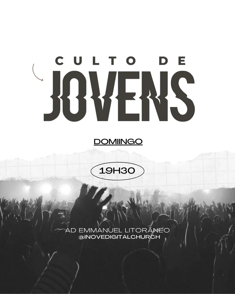 Culto de Domingo – Adoração Jovem | Culto de Jovens | Arte para Igreja Editável no Canva | Cartaz Culto de Domingo – Adoração Jovem | Culto de Jovens | Arte para Igreja Editável no Canva | Cartaz