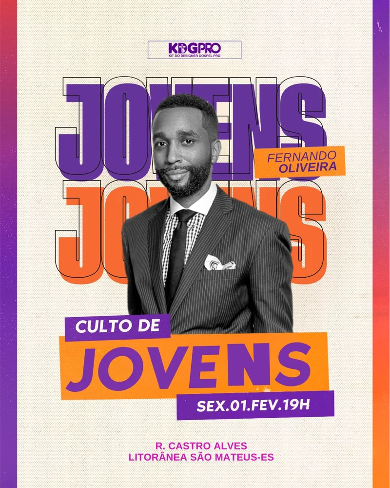 Com Fernando Oliveira – Sexta-Feira de Louvor | Culto de Jovens | Arte para Igreja Editável no Canva | Cartaz Com Fernando Oliveira – Sexta-Feira de Louvor | Culto de Jovens | Arte para Igreja Editável no Canva | Cartaz
