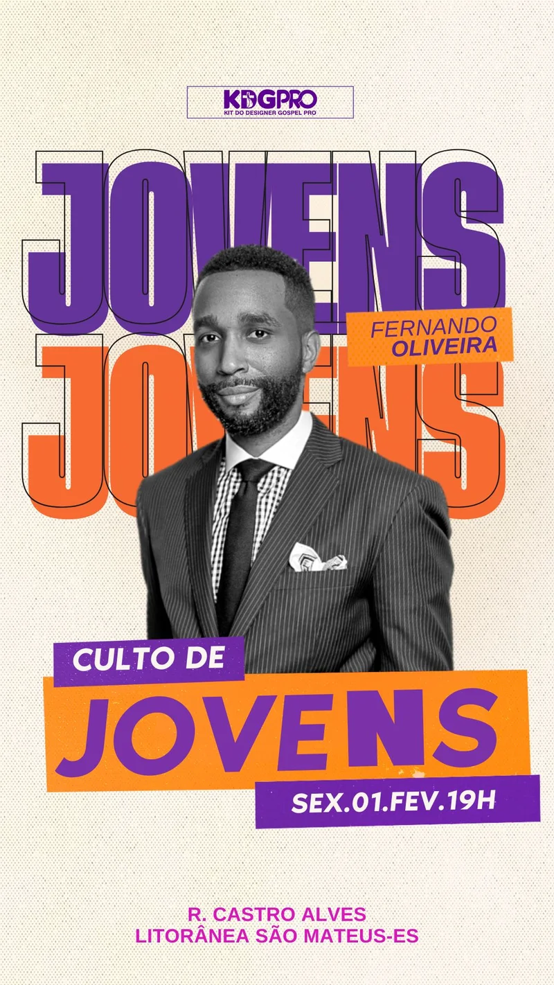 Com Fernando Oliveira – Sexta-Feira de Louvor | Culto de Jovens | Arte para Igreja Editável no Canva | Story Com Fernando Oliveira – Sexta-Feira de Louvor | Culto de Jovens | Arte para Igreja Editável no Canva | Story