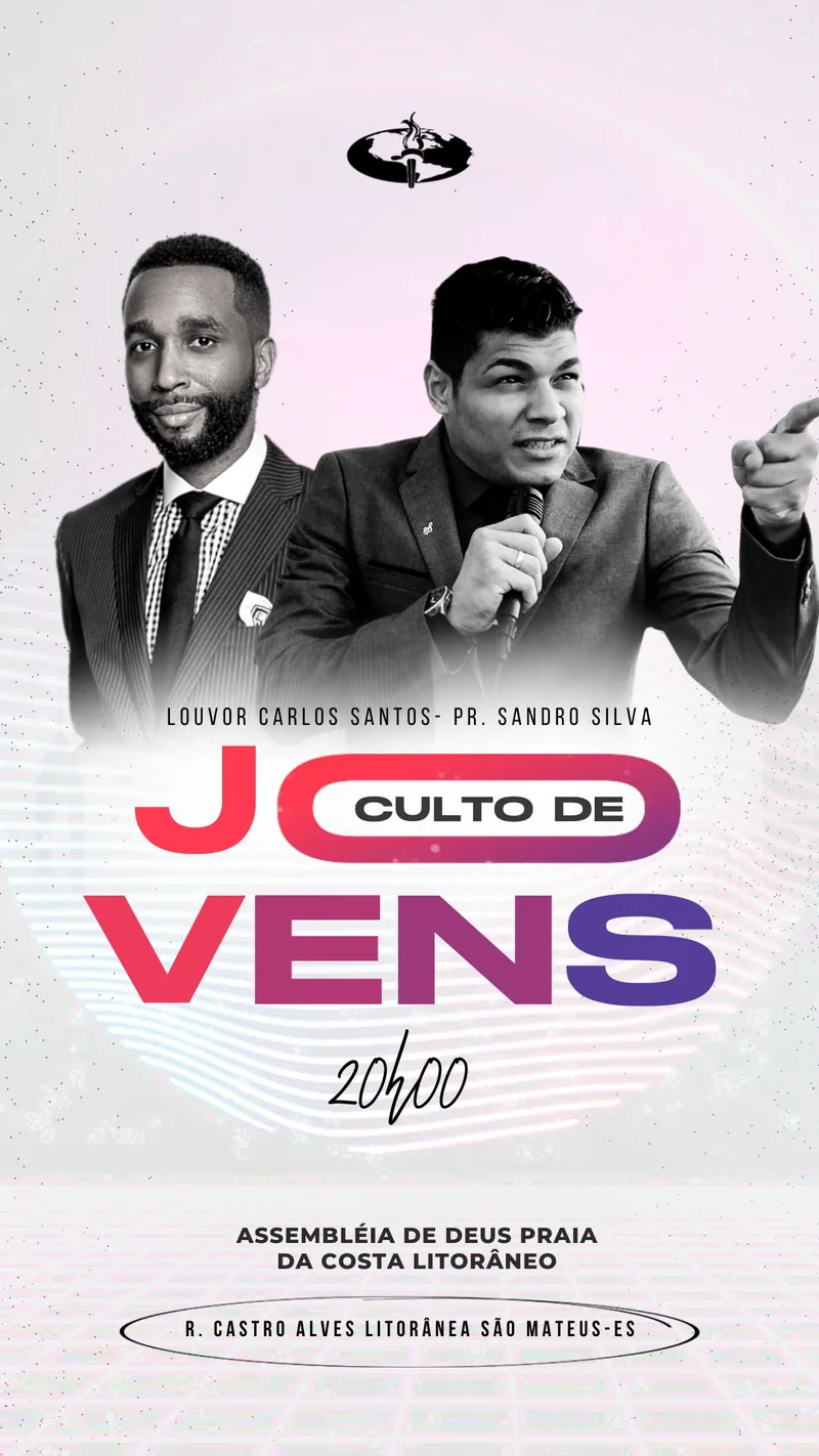 Louvor e Palavra – Com Pr. Sandro Silva | Culto de Jovens | Arte para Igreja Editável no Canva | Story Louvor e Palavra – Com Pr. Sandro Silva | Culto de Jovens | Arte para Igreja Editável no Canva | Story