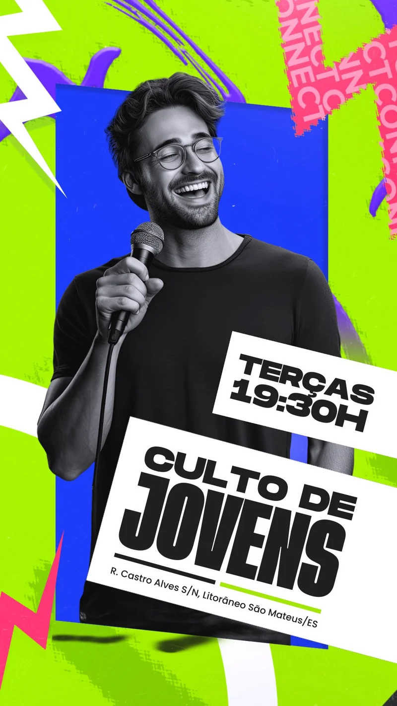 Terça-Feira de Conexão – Louvor e Palavra | Culto de Jovens | Arte para Igreja Editável no Canva | Story Terça-Feira de Conexão – Louvor e Palavra | Culto de Jovens | Arte para Igreja Editável no Canva | Story