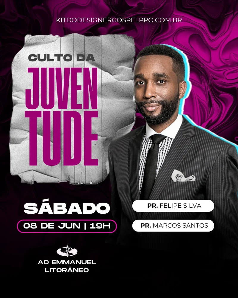 Culto da Juventude – Sábado com Pastores | Culto de Jovens | Arte para Igreja Editável no Canva | Cartaz Culto da Juventude – Sábado com Pastores | Culto de Jovens | Arte para Igreja Editável no Canva | Cartaz