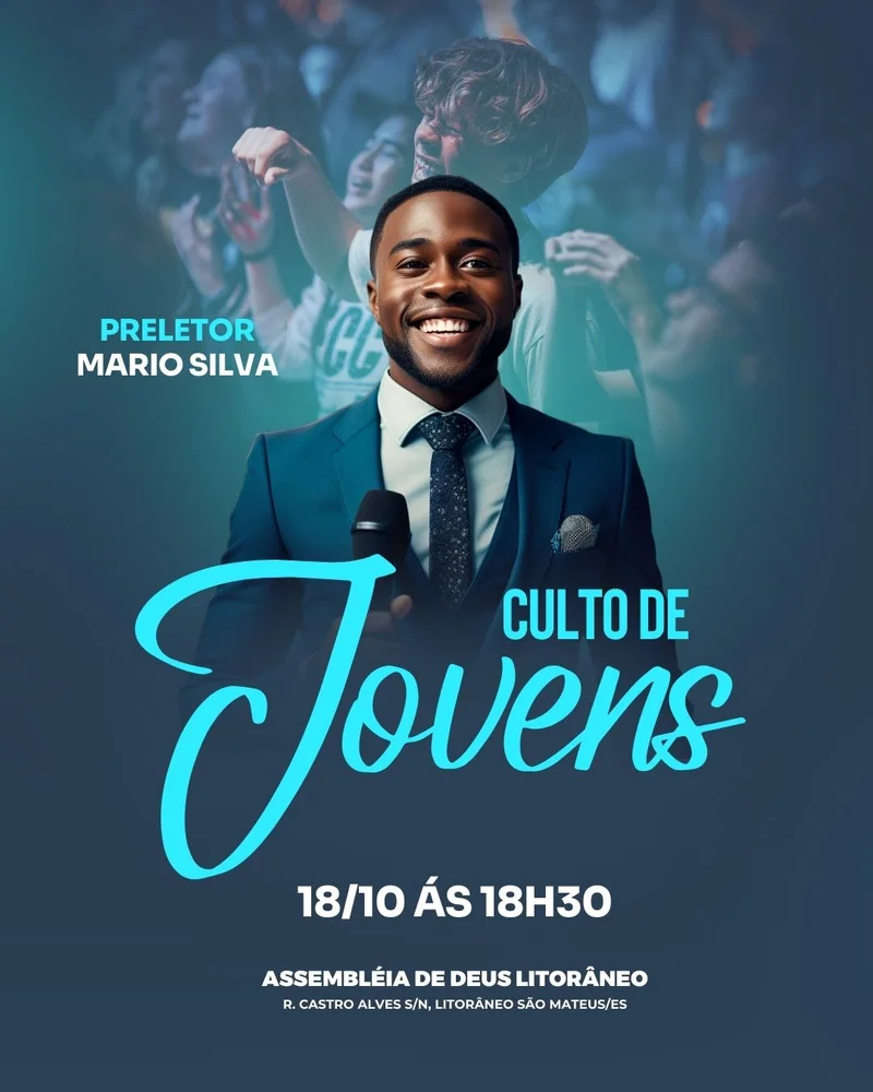 Jovens em Adoração | Culto de Jovens | Arte para Igreja Editável no Canva | Cartaz Jovens em Adoração | Culto de Jovens | Arte para Igreja Editável no Canva | Cartaz