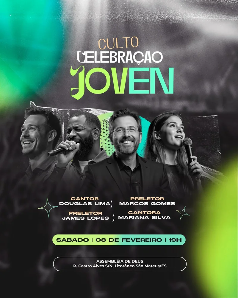 Culto de Jovens: Celebração Jovem – Encontro de Adoração e Louvor | Culto de Jovens | Arte para Igreja Editável no Canva | Cartaz Culto de Jovens: Celebração Jovem – Encontro de Adoração e Louvor | Culto de Jovens | Arte para Igreja Editável no Canva | Cartaz
