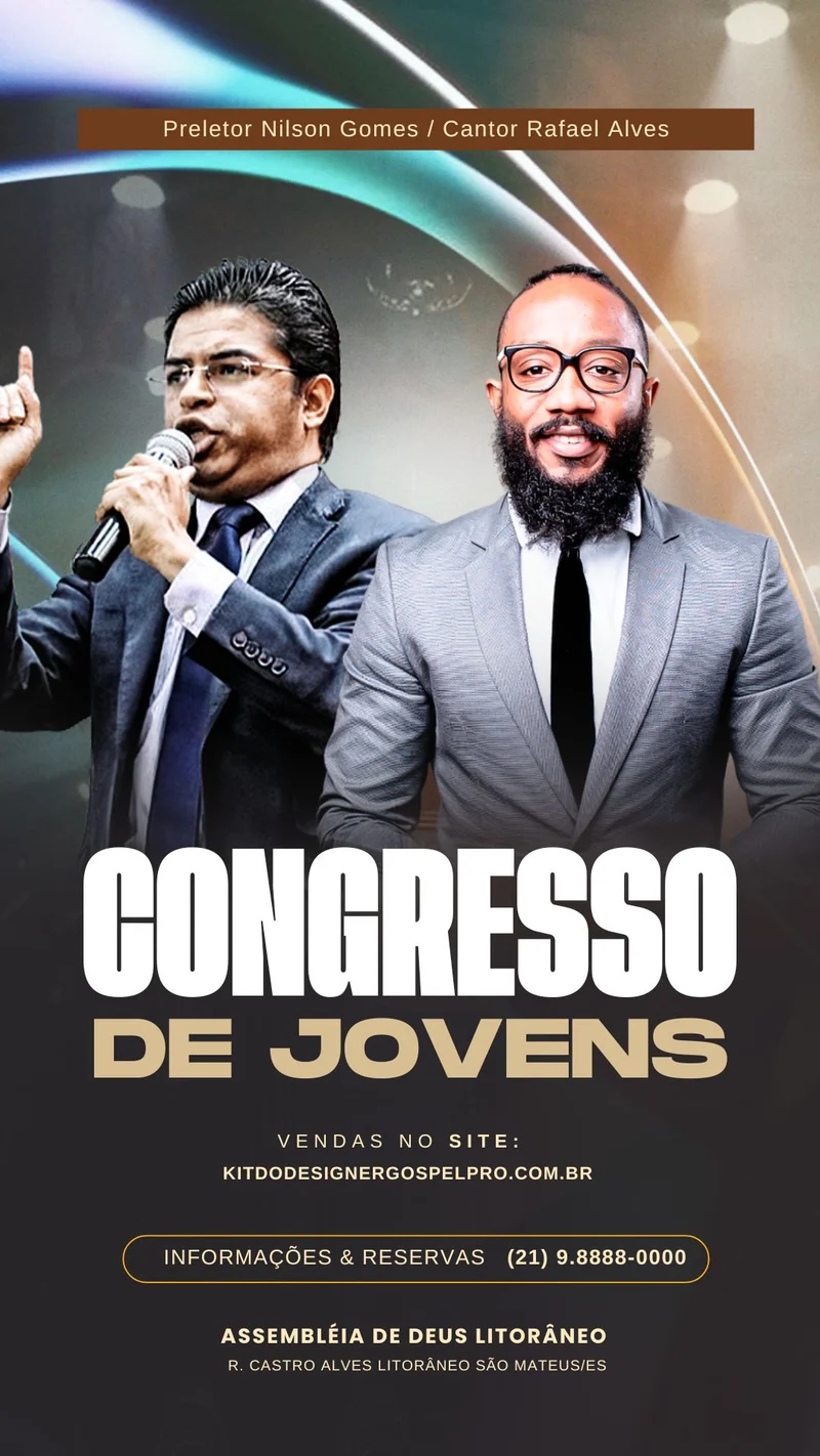 Congresso de Jovens – Conferência Cristã Jovem | Culto de Jovens | Arte para Igreja Editável no Canva | Story