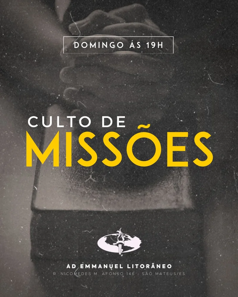 Culto de Missões – Assembleia de Deus Emmanuel | Culto de Missões | Arte para Igreja Editável no Canva | Cartaz Culto de Missões – Assembleia de Deus Emmanuel | Culto de Missões | Arte para Igreja Editável no Canva | Cartaz