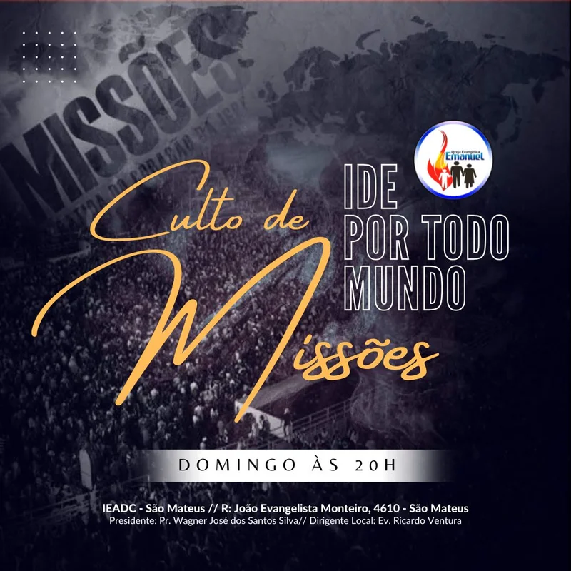 Culto de Missões – Ide por Todo o Mundo | Culto de Missões | Arte para Igreja Editável no Canva | Feed Culto de Missões – Ide por Todo o Mundo | Culto de Missões | Arte para Igreja Editável no Canva | Feed