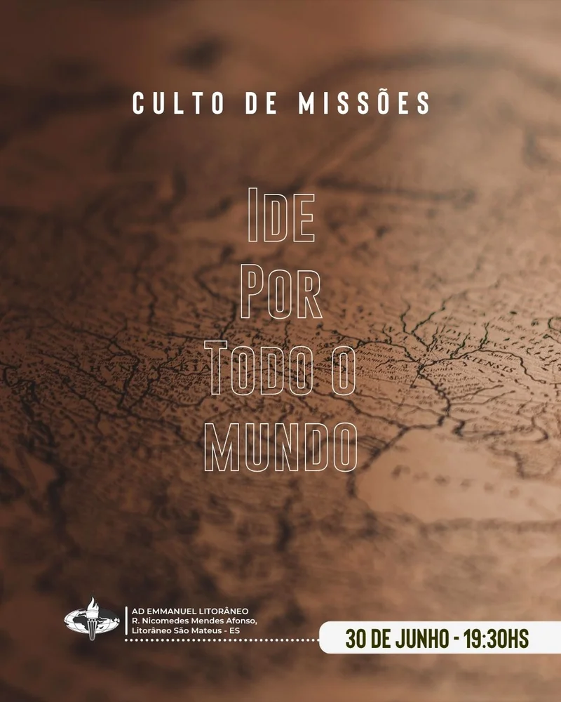 Culto de Missões – Ide por Todo o Mundo | Culto de Missões | Arte para Igreja Editável no Canva | Cartaz Culto de Missões – Ide por Todo o Mundo | Culto de Missões | Arte para Igreja Editável no Canva | Cartaz