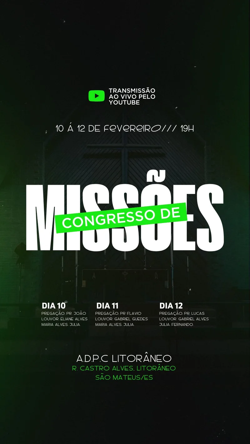 Congresso de Missões | Culto de Missões | Arte para Igreja Editável no Canva | Story Congresso de Missões | Culto de Missões | Arte para Igreja Editável no Canva | Story