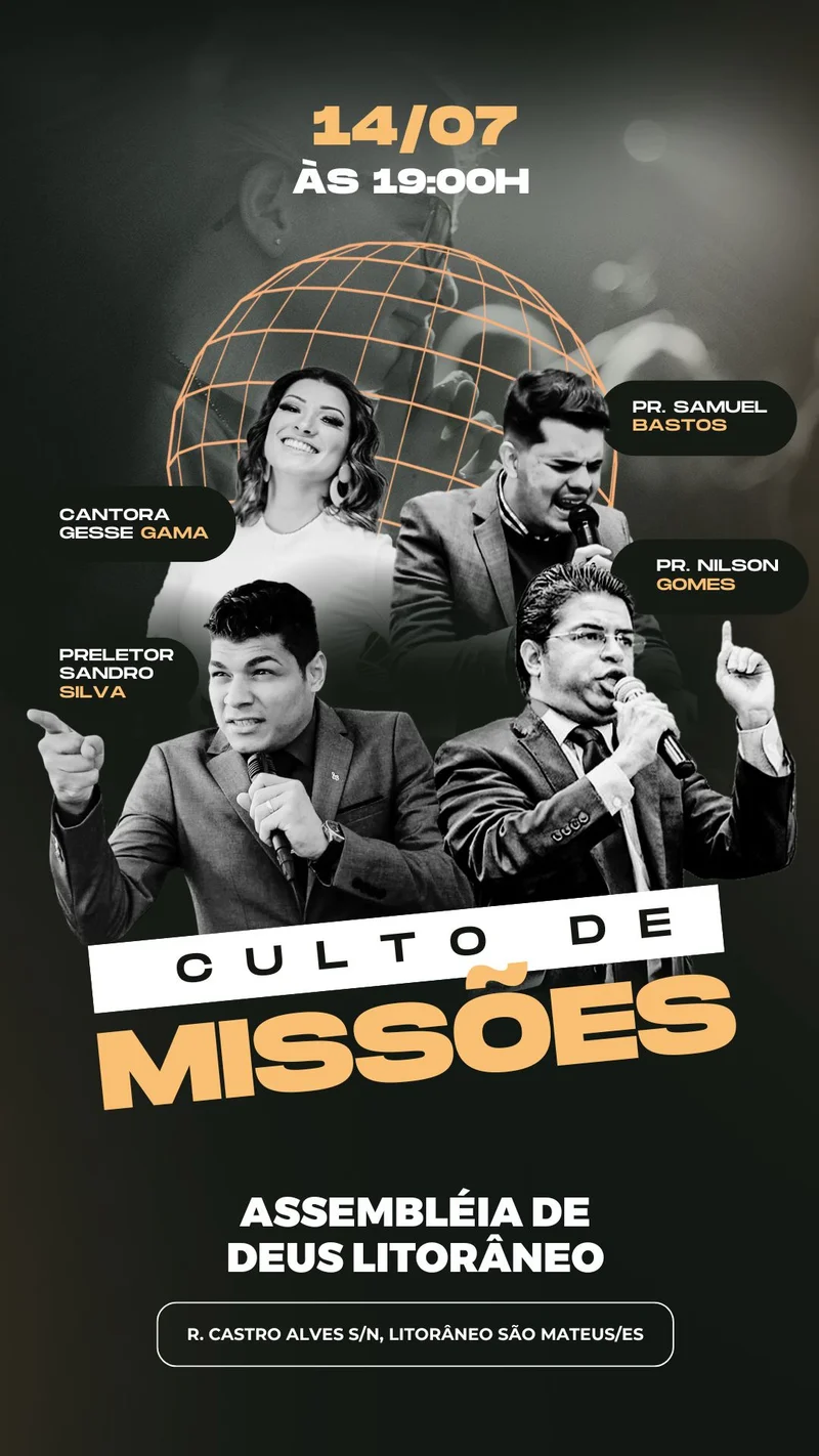 Mobilização Missionária | Culto de Missões | Arte para Igreja Editável no Canva | Story