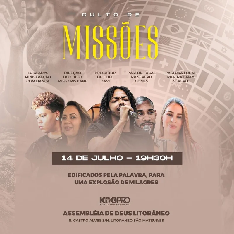 Culto de Missões | Arte para Igreja Editável no Canva | Feed Culto de Missões | Arte para Igreja Editável no Canva | Feed