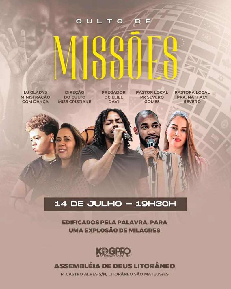 Culto de Missões | Arte para Igreja Editável no Canva | Cartaz Culto de Missões | Arte para Igreja Editável no Canva | Cartaz