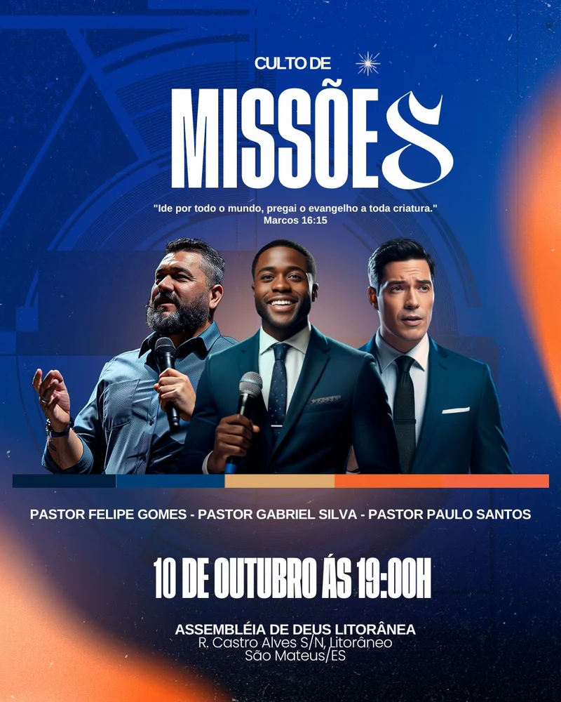Pregação do Evangelho | Culto de Missões | Arte para Igreja Editável no Canva | Cartaz