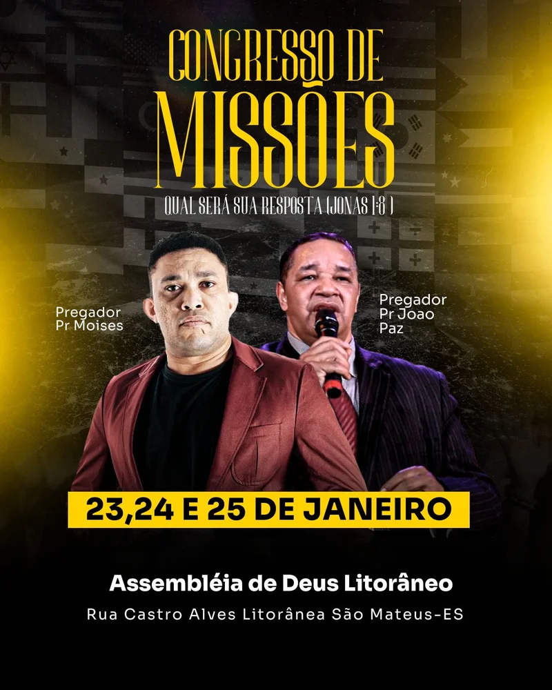 Congresso de Missões | Culto de Missões | Arte para Igreja Editável no Canva | Cartaz