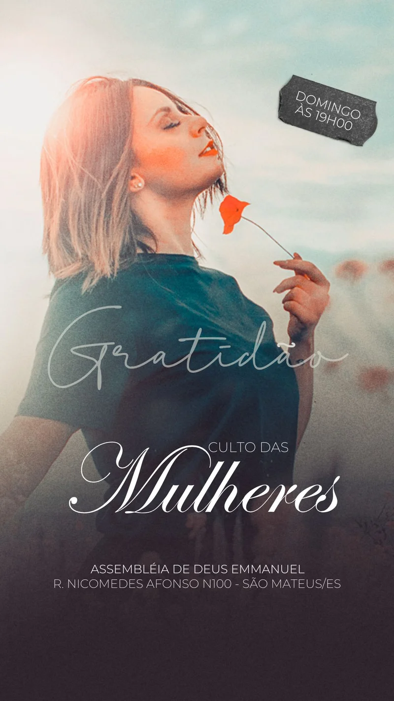 Culto das Mulheres – Assembleia de Deus | Culto de Mulheres | Arte para Igreja Editável no Canva | Story Culto das Mulheres – Assembleia de Deus | Culto de Mulheres | Arte para Igreja Editável no Canva | Story