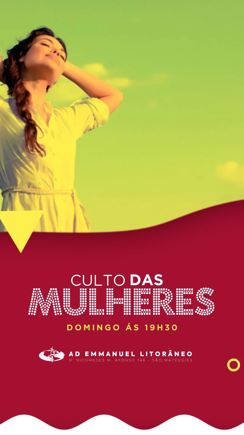 Culto das Mulheres – AD Emmanuel | Culto de Mulheres | Arte para Igreja Editável no Canva | Story Culto das Mulheres – AD Emmanuel | Culto de Mulheres | Arte para Igreja Editável no Canva | Story