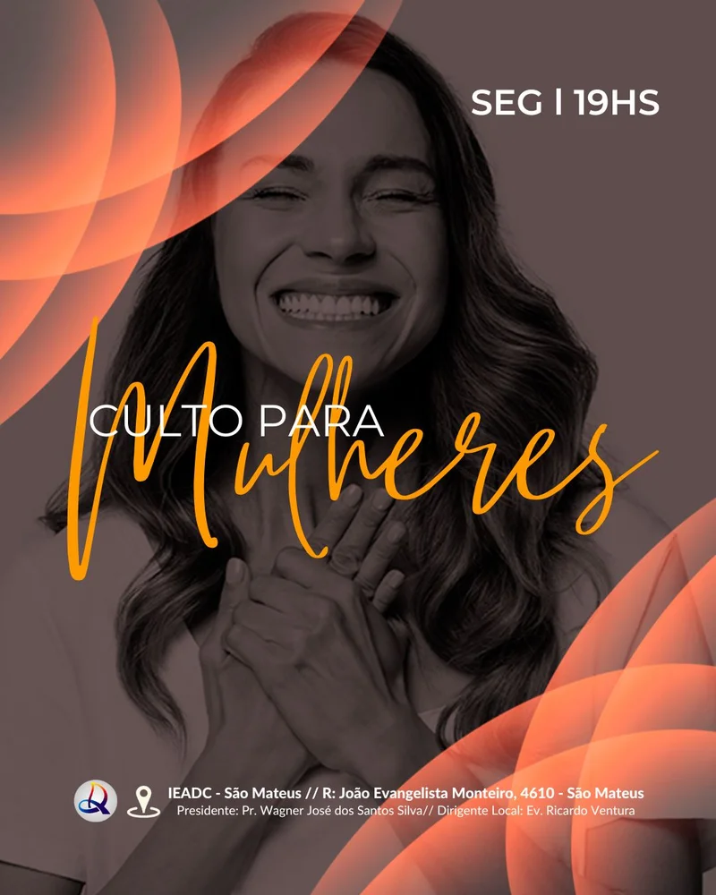 Culto para Mulheres – Segunda-feira | Culto de Mulheres | Arte para Igreja Editável no Canva | Cartaz Culto para Mulheres – Segunda-feira | Culto de Mulheres | Arte para Igreja Editável no Canva | Cartaz