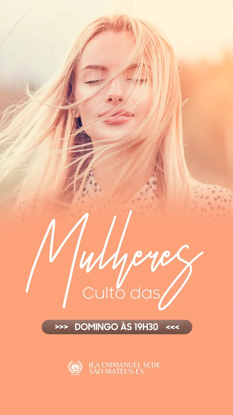 Culto das Mulheres – Domingo | Culto de Mulheres | Arte para Igreja Editável no Canva | Story Culto das Mulheres – Domingo | Culto de Mulheres | Arte para Igreja Editável no Canva | Story
