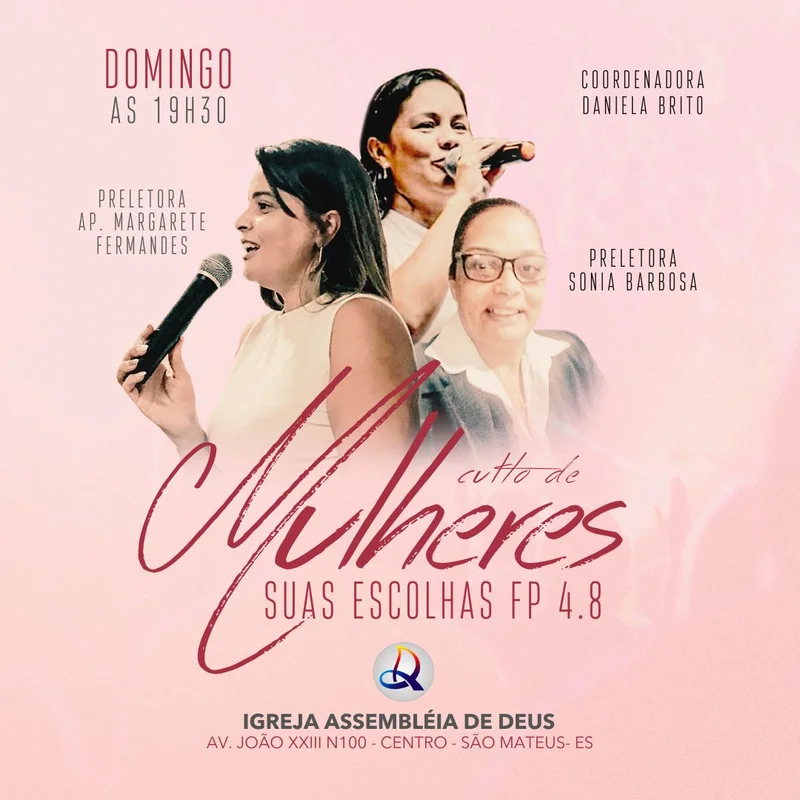 Culto de Mulheres – Suas Escolhas (Fp 4:8) | Culto de Mulheres | Arte para Igreja Editável no Canva | Feed Culto de Mulheres – Suas Escolhas (Fp 4:8) | Culto de Mulheres | Arte para Igreja Editável no Canva | Feed