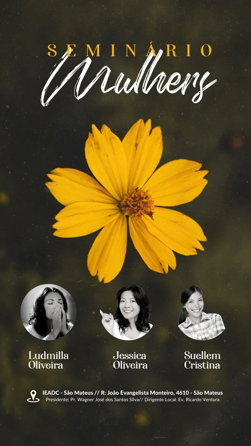 Seminário de Mulheres | Culto de Mulheres | Arte para Igreja Editável no Canva | Story Seminário de Mulheres | Culto de Mulheres | Arte para Igreja Editável no Canva | Story