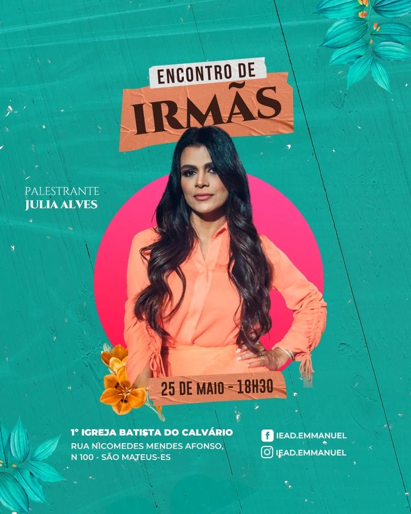 Encontro de Irmãs | Culto de Mulheres | Arte para Igreja Editável no Canva | Cartaz Encontro de Irmãs | Culto de Mulheres | Arte para Igreja Editável no Canva | Cartaz