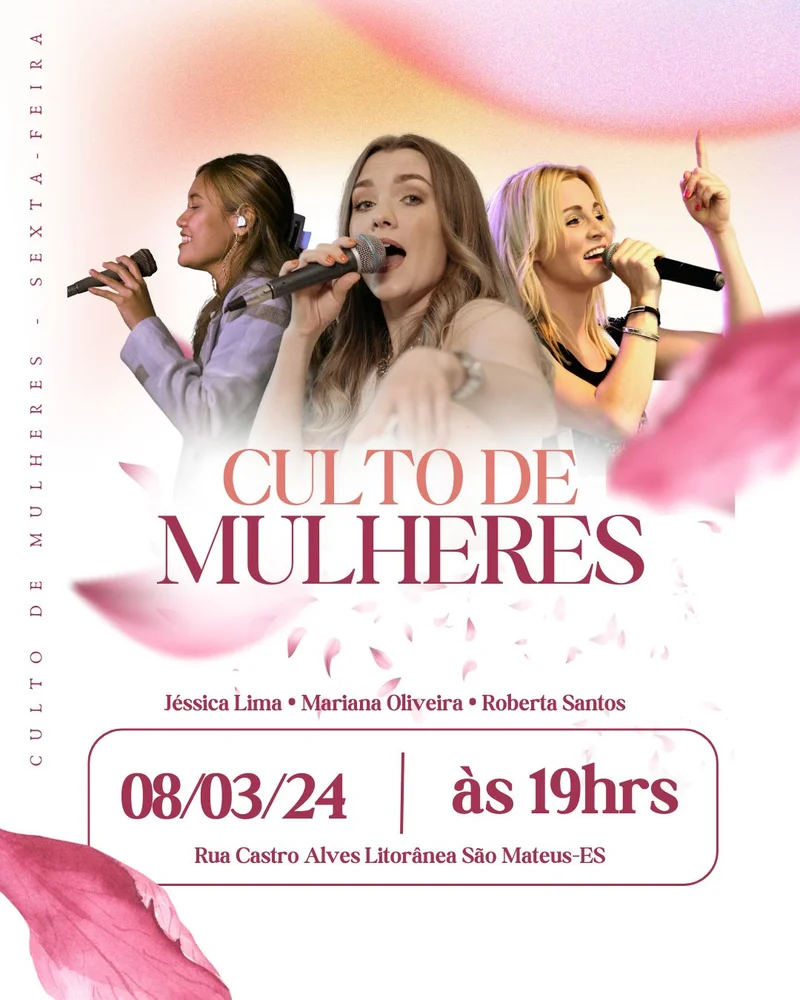 Renovação Espiritual Feminina | Culto de Mulheres | Arte para Igreja Editável no Canva | Cartaz Renovação Espiritual Feminina | Culto de Mulheres | Arte para Igreja Editável no Canva | Cartaz