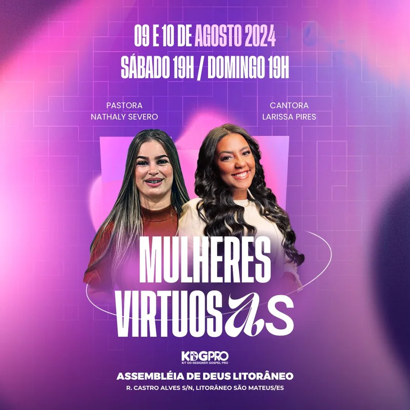 Mulheres Virtuosas | Culto de Mulheres | Arte para Igreja Editável no Canva | Feed Mulheres Virtuosas | Culto de Mulheres | Arte para Igreja Editável no Canva | Feed