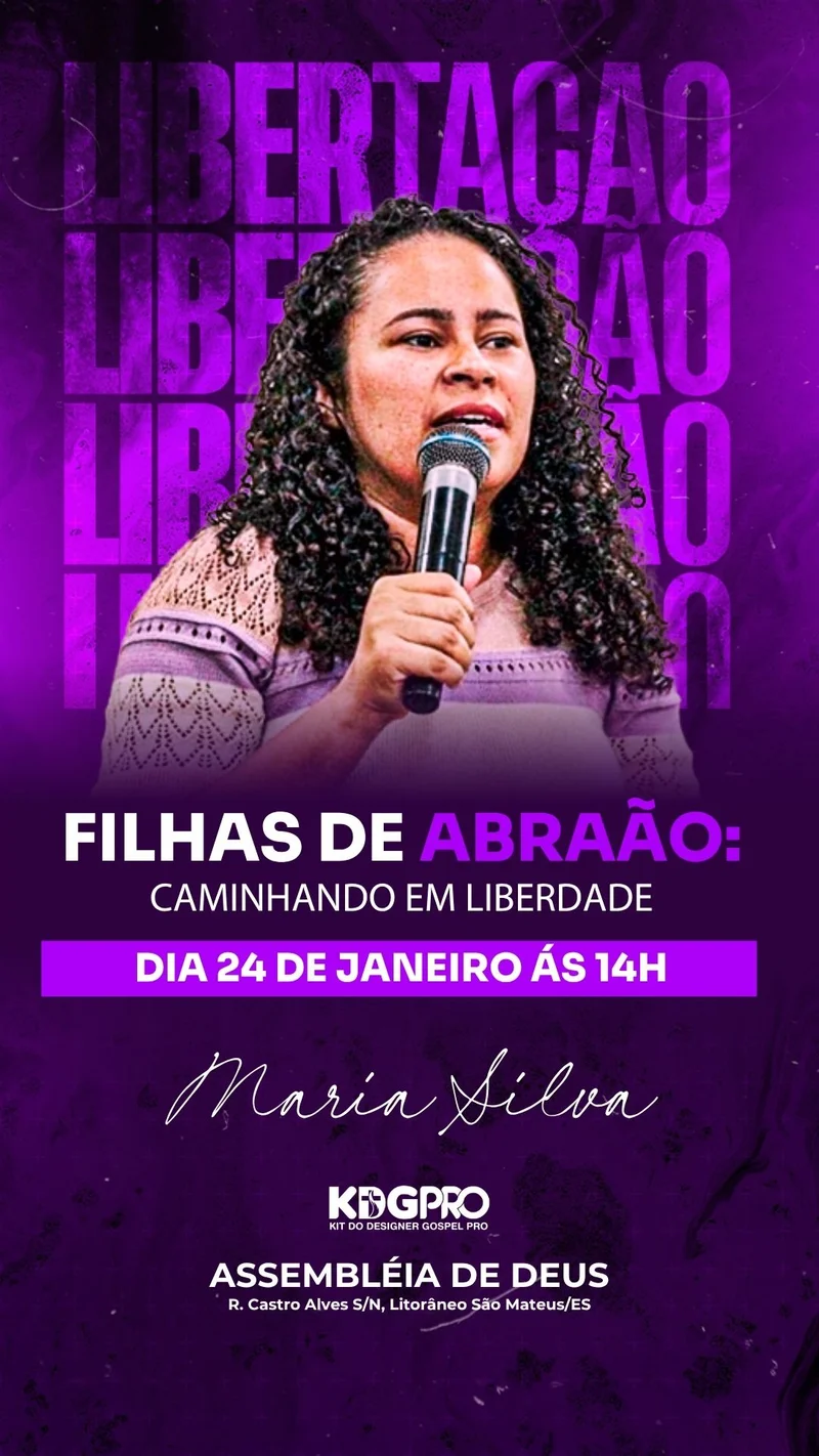 Filhas de Abraão | Culto de Mulheres | Arte para Igreja Editável no Canva | Story