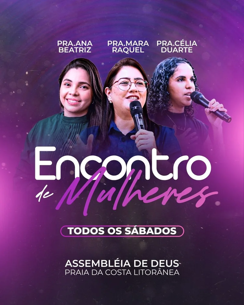 Encontro de Mulheres | Culto de Mulheres | Arte para Igreja Editável no Canva | Cartaz