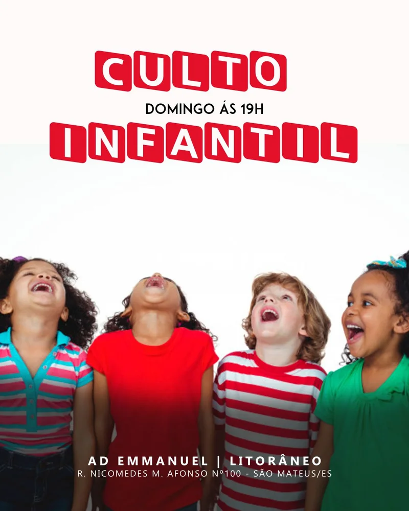 Culto Infantil – Domingo | Culto Infantil | Arte para Igreja Editável no Canva | Cartaz Culto Infantil – Domingo | Culto Infantil | Arte para Igreja Editável no Canva | Cartaz