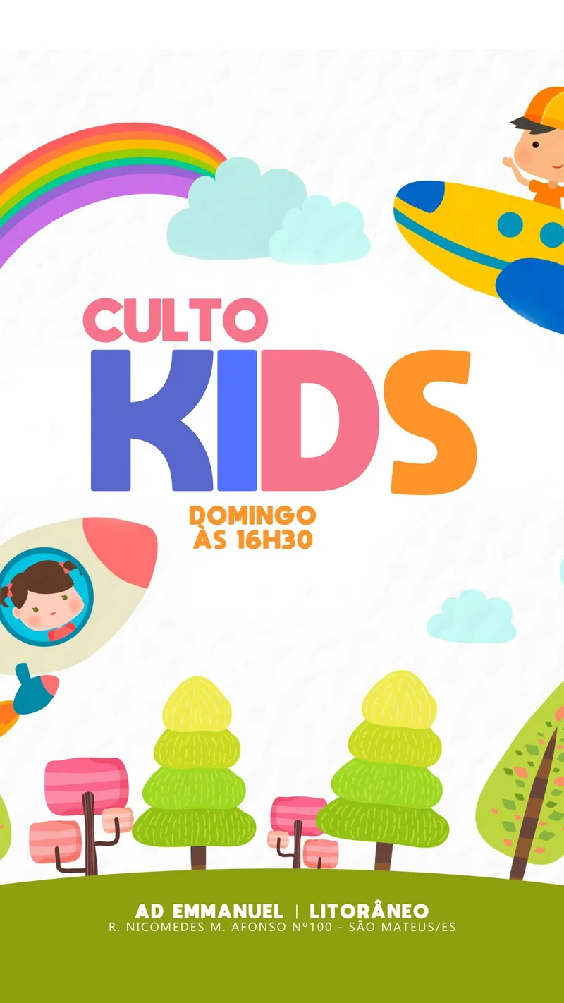 Culto Kids – Domingo | Culto Infantil | Arte para Igreja Editável no Canva | Story Culto Kids – Domingo | Culto Infantil | Arte para Igreja Editável no Canva | Story