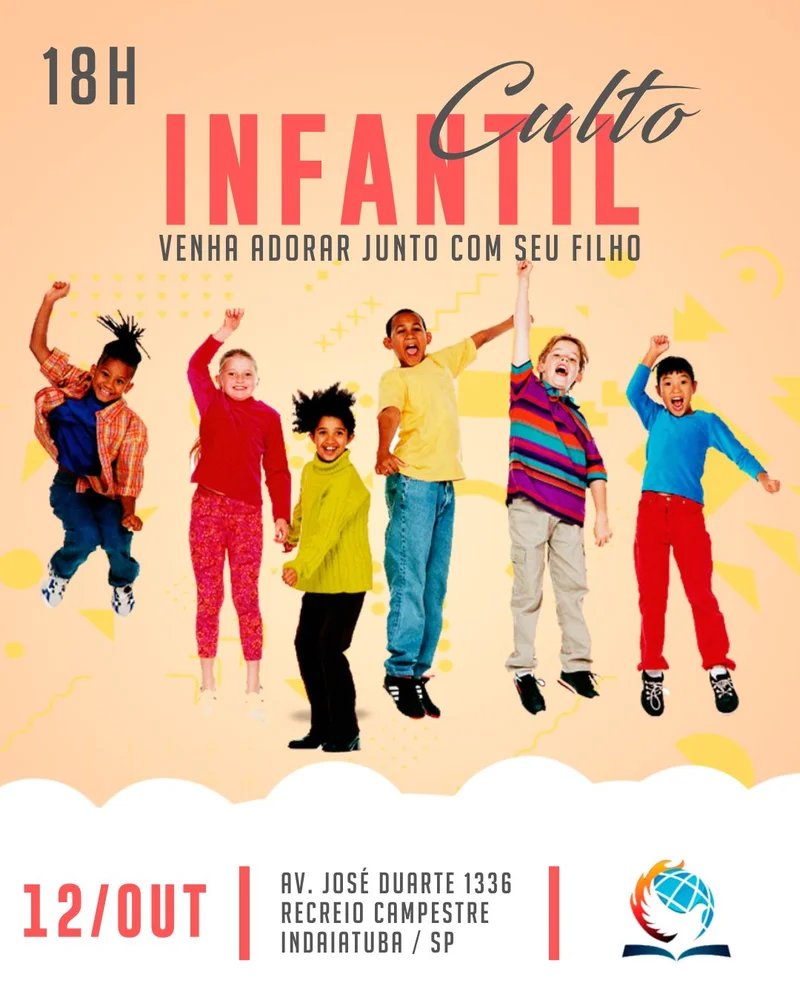 Culto Infantil – Venha Adorar com Seu Filho | Culto Infantil | Arte para Igreja Editável no Canva | Cartaz Culto Infantil – Venha Adorar com Seu Filho | Culto Infantil | Arte para Igreja Editável no Canva | Cartaz