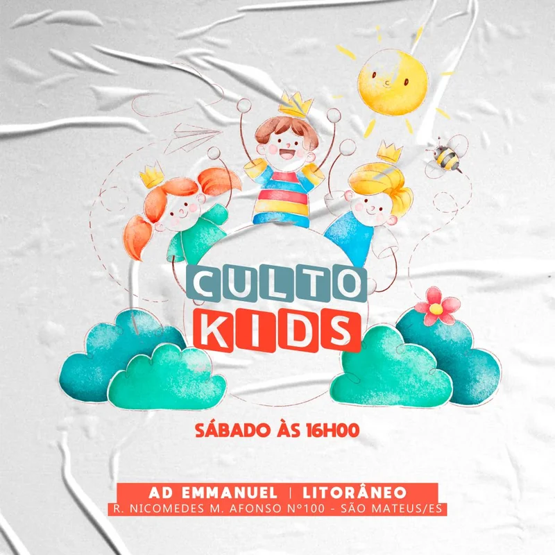 Culto Infantil – AD Emmanuel | Culto Infantil | Arte para Igreja Editável no Canva | Feed Culto Infantil – AD Emmanuel | Culto Infantil | Arte para Igreja Editável no Canva | Feed