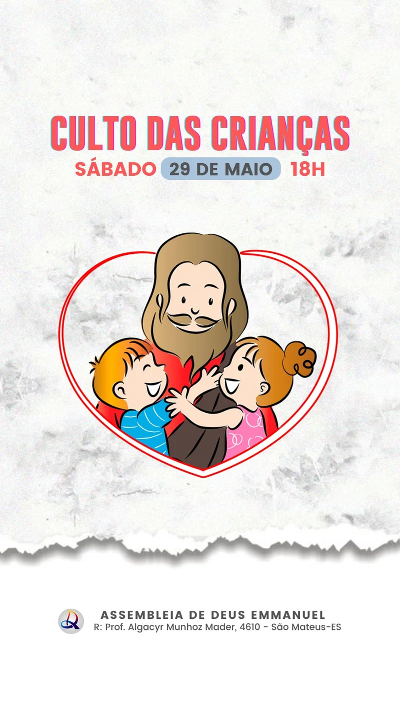 Culto das Crianças – Sábado | Culto Infantil | Arte para Igreja Editável no Canva | Story Culto das Crianças – Sábado | Culto Infantil | Arte para Igreja Editável no Canva | Story