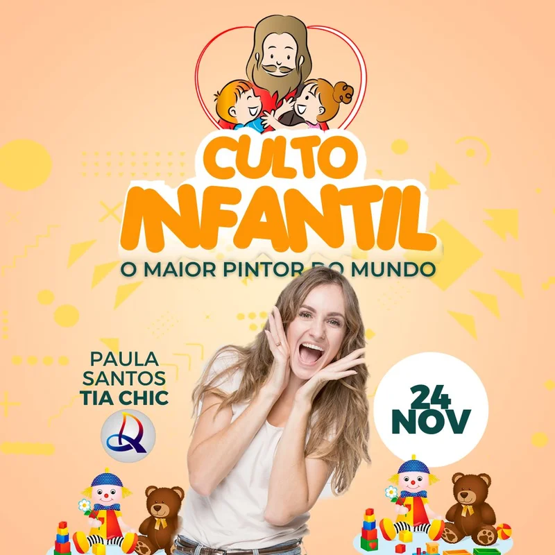 Culto Infantil – O Maior Pintor do Mundo | Culto Infantil | Arte para Igreja Editável no Canva | Feed Culto Infantil – O Maior Pintor do Mundo | Culto Infantil | Arte para Igreja Editável no Canva | Feed