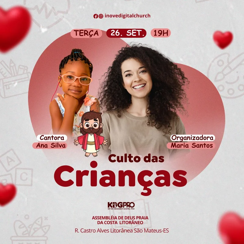 Culto das Crianças | Culto Infantil | Arte para Igreja Editável no Canva | Feed Culto das Crianças | Culto Infantil | Arte para Igreja Editável no Canva | Feed