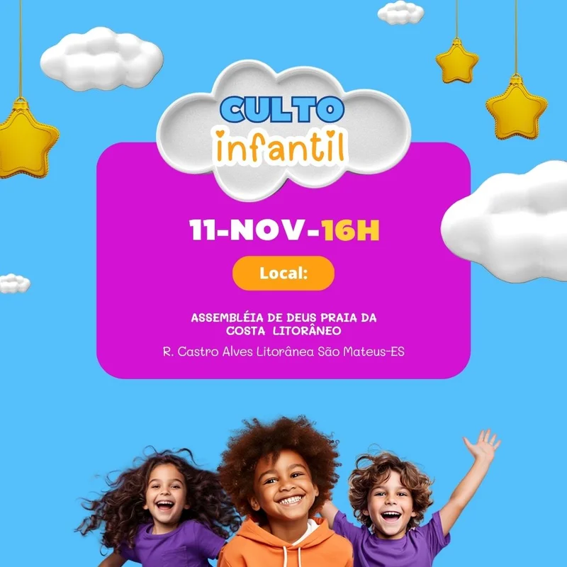 Culto Kids – Culto para Crianças | Culto Infantil | Arte para Igreja Editável no Canva | Feed Culto Kids – Culto para Crianças | Culto Infantil | Arte para Igreja Editável no Canva | Feed