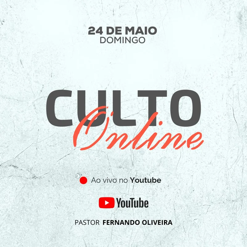 Culto Online – Ao Vivo no YouTube | Culto Online | Arte para Igreja Editável no Canva | Feed Culto Online – Ao Vivo no YouTube | Culto Online | Arte para Igreja Editável no Canva | Feed